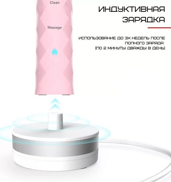 Электрическая Зубная Щетка Взрослая Звуковая Seago SG987 Розовая SG987 фото