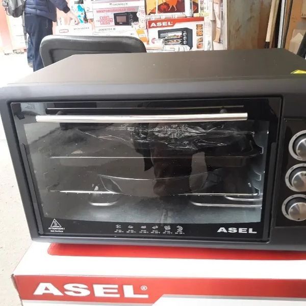 Електродуховка Asel 40л чорна Електро духовка 1300 Вт Електрична духовка Асель Духовка настільна електро ASEL Електро духовки Туреччина Електродуховки 119 фото