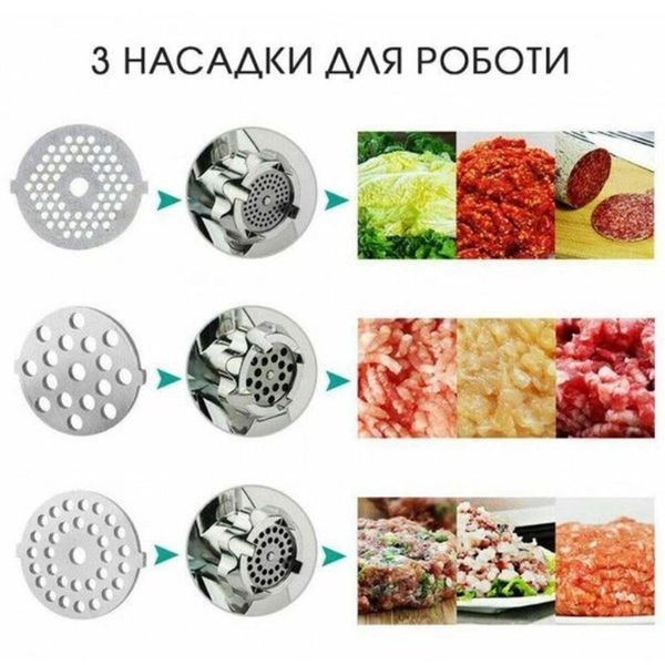 Бытовая электрическая мясорубка Rainberg RB-675 с насадками для колбасы и кебе мясорубка с соковыжималкой RB-675 фото