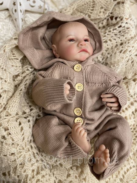 Силіконова Колекційна Лялька Реборн Reborn Хлопчик Сєва Повністю Анатомічна (Вінілова Лялька) Висота 50см Reborn Doll фото