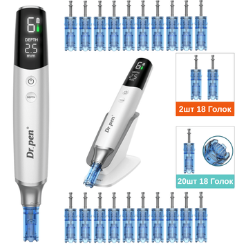 Набор дермапен Dr. Pen M9 + 20 картриджей для фракционной мезотерапии и микронидлинга M92018H фото