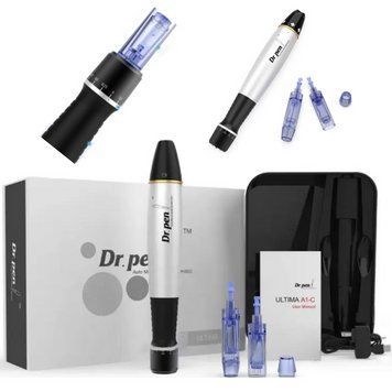 Дермапен Dr. Pen А1 Дермаштамп Для Фракційної Мезотерапії Електричний Мезороллер Для Обличчя та Тіла Сірий А1 фото