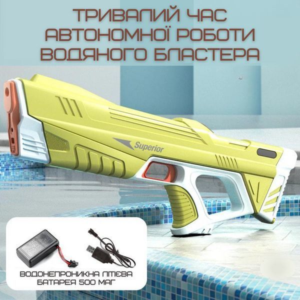 Водний Бластер на акумуляторі Електричний Водяний Пістолет з автоматичним Насосом Для дітей і Дорослих Водный Бластер SU-17 фото