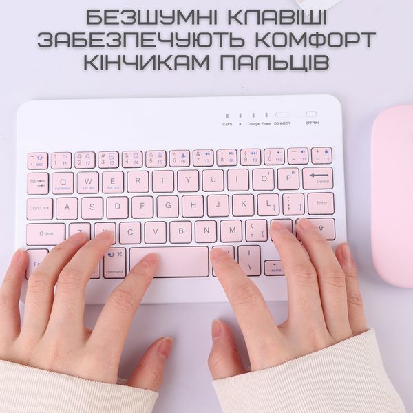 Бездротова Клавіатура та Миша з UA Розкладкою Міні Ультратонка Bluetooth на акумуляторі Для ПК Комп'ютера KIT-R фото