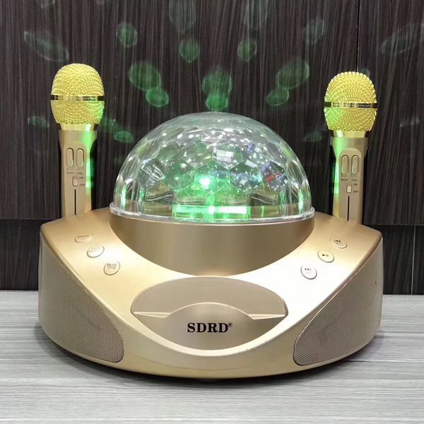 Бездротова Караоке Система Для Дому SDRD SD-308 Портативна Блютуз Колонка Два Мікрофони з LED Диско Шаром SD-308 фото