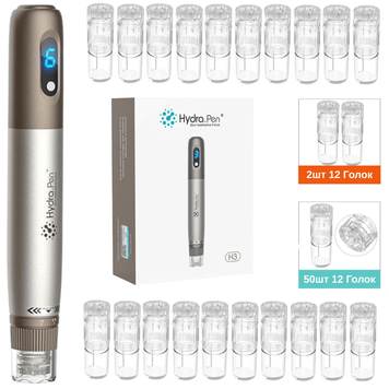 Набір дермапен Hydra Pen H3 + 50 картриджів для фракційної мезотерапії та мікронідлінгу H35012H фото