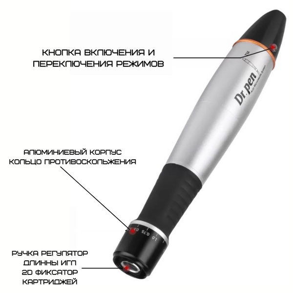 Набір дермапен Dr. Pen A1-C + 20 картриджів для фракційної мезотерапії та мікронідлінгу A1C2009H фото