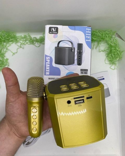 Портативная колонка караоке мікрофоном Детский Беспроводной Караоке микрофон + Колонка караоке микрофон блютуз YS102 фото