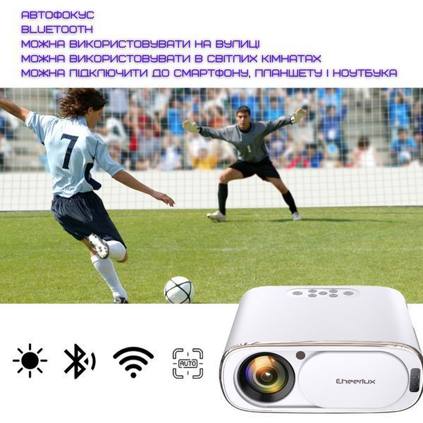 Портативний WIFI Міні LED Проектор Android 9.0 Full HD 1920*1080 P 4000 Lumen з Динаміком + Bluetooth 5.0 Cheerlux C16 фото