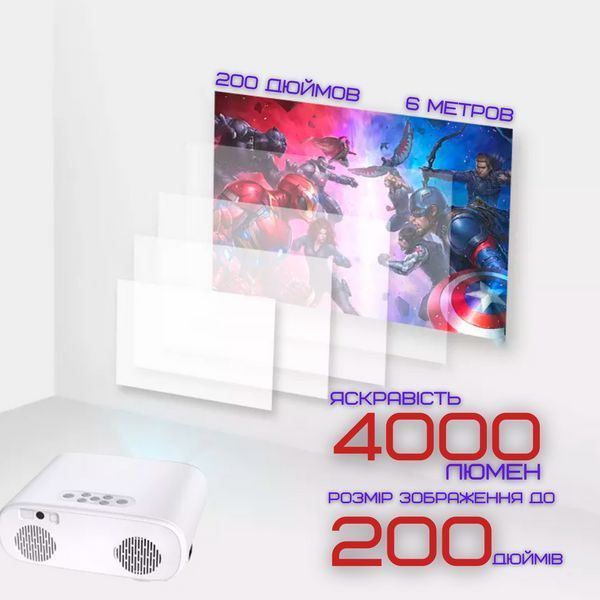 Портативний WIFI Міні LED Проектор Android 9.0 Full HD 1920*1080 P 4000 Lumen з Динаміком + Bluetooth 5.0 Cheerlux C16 фото
