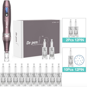 Набір Дермапен Dr. Pen Ultima A10 акумуляторний дермаштамп dermapen A10 + картриджі для дермапена 10 шт A101012H фото