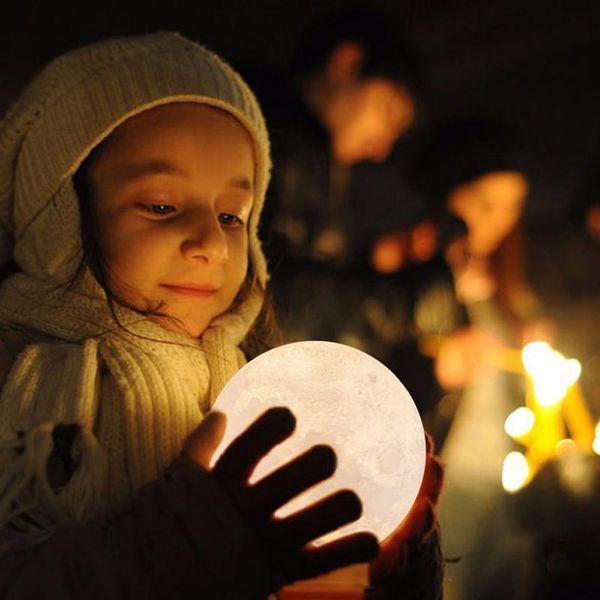 Лампа Луна 3D Moon Lamp, Настольный детский ночник луна Magic, 3D ночник светильник от сети 57721 фото
