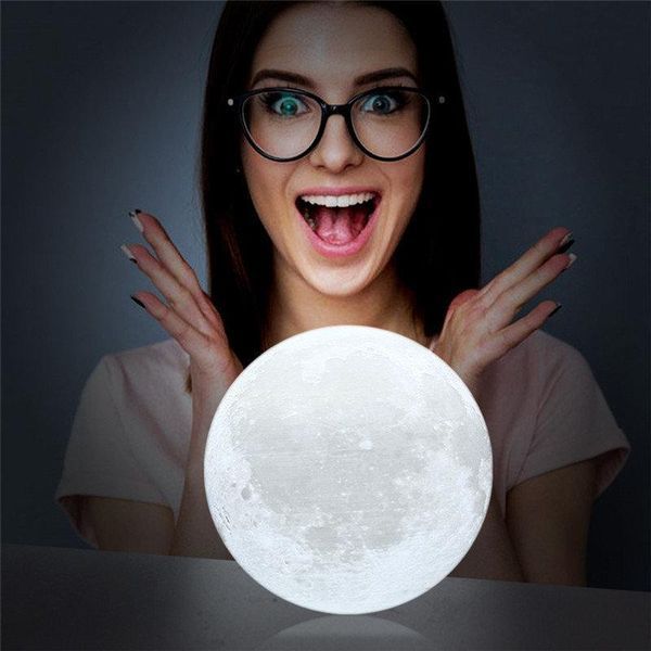 Лампа Луна 3D Moon Lamp, Настольный детский ночник луна Magic, 3D ночник светильник от сети 57721 фото