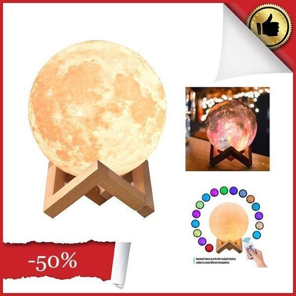 Лампа Луна 3D Moon Lamp, Настольный детский ночник луна Magic, 3D ночник светильник от сети 57721 фото