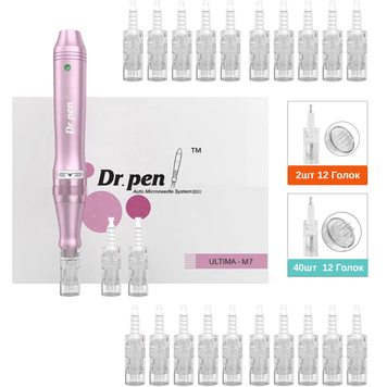 Набір дермапен Dr. Pen M7-W + 40 картриджів для фракційної мезотерапії та мікронідлінгу M7W4012H фото