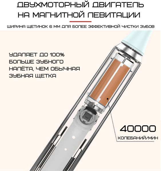 Электрическая Звуковая Зубная Щетка Seago SG972 Sonic Взрослая Зелёная SG972 фото