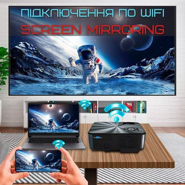 Домашній Проектор Cheerlux C9 Pro WIFI 3200Lm з Динаміком +Bluetooth 5.0 1920*1080P Full HD Проєктор для дому Проектор для фільмів C9 Pro WIFI фото