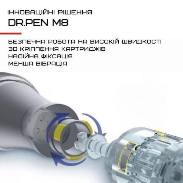 Бездротовий Дермапен Dr.Pen М8 6 Режимів Дермаштамп Для Фракційної Мезотерапії Електричний Мезоролер На Акумуляторі Сірий М8W фото