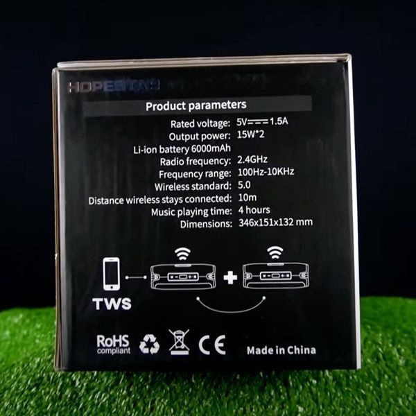 Портативна bluetooth колонка Hopestar a6 party Блютуз колонка хопстар led Бездротова hopestar 89 фото