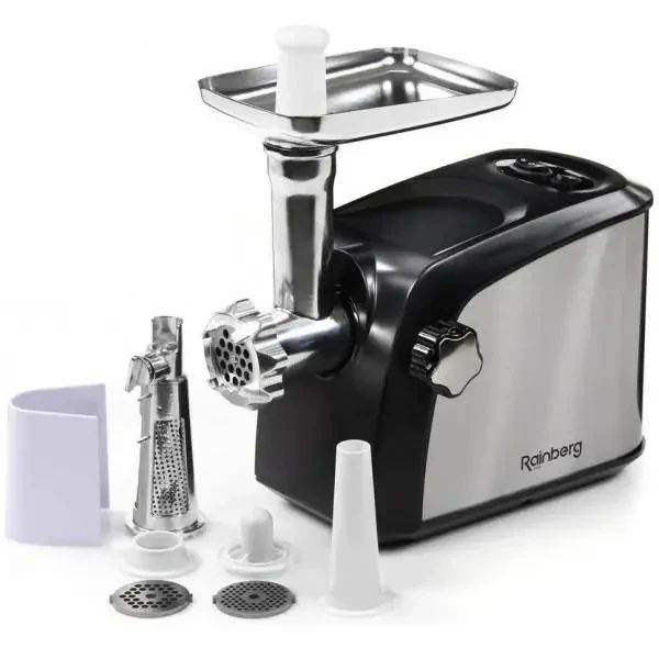 Мясорубка электрическая бытовая Rainberg RB 673 3000W с соковыжималкой, Универсальная мясорубка реверс rb 673 фото