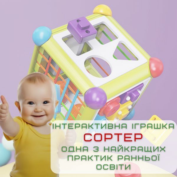 Интерактивный Бизибук Сортер 6в1 Развивающая Игрушка Монтессори для Самых Маленьких Bizi2 фото