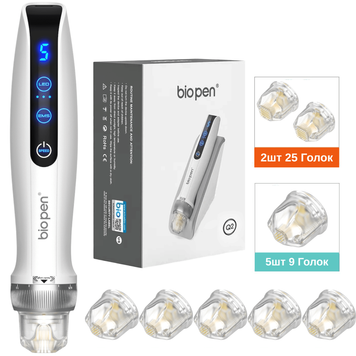 Набір дермапен Bio Pen Q2 + 5 картриджів для фракційної мезотерапії та мікронідлінгу Q2509H фото