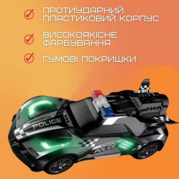 Гоночная Машинка Полицейская Скоростная на Аккумуляторе с LED Подсветкой и Паром на Пульте Управления STORM CM-POCH фото
