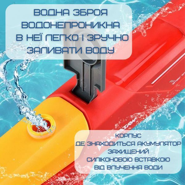 Водний Бластер на акумуляторі Електричний Дитячий Водяний Пістолет Акула Червоний Бластер SH-R1 фото