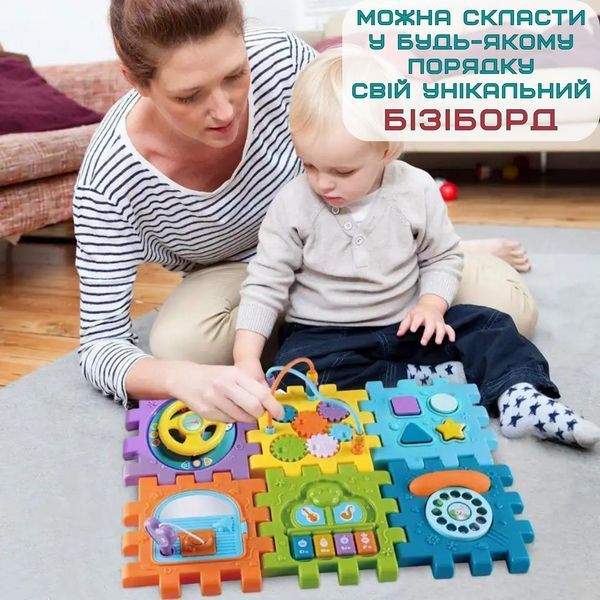 Интерактивная Игрушка Сортер Монтессори Развивающий Музыкальный Бизикуб Пазл для Самых Маленьких Bizi6 фото