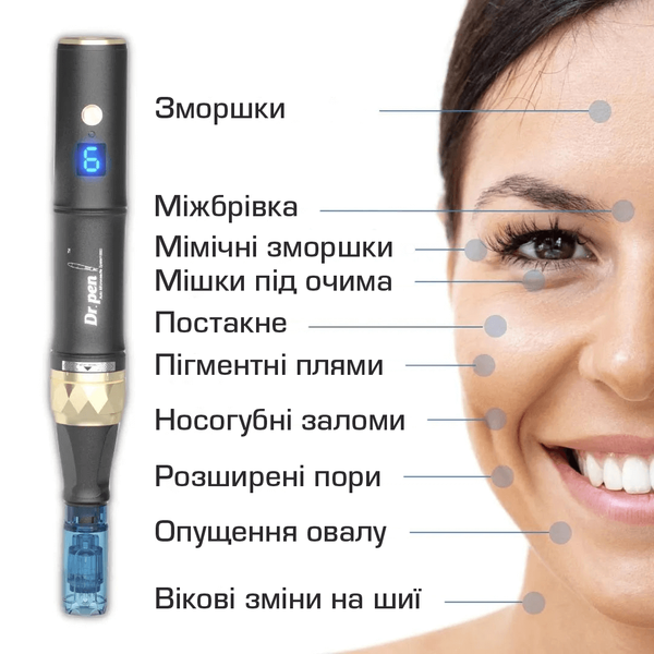 Бездротовий Дермапен Dr.Pen A8S Автономний Електричний Мезоролер Для Обличчя та Тіла 6 Режимів + 2 Насадки + 2 Модуля A8S фото