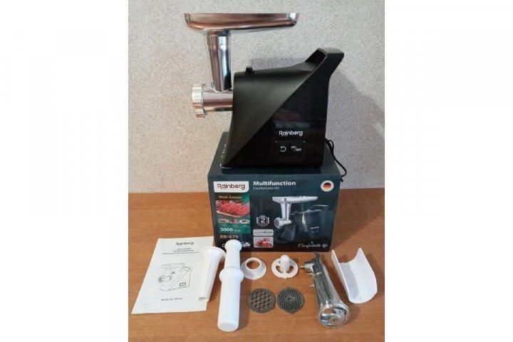 Мясорубка Rainberg RB-679 3000W Black 2в1 Электромясорубка Электросоковыжималка 3000 Вт RB-679 фото