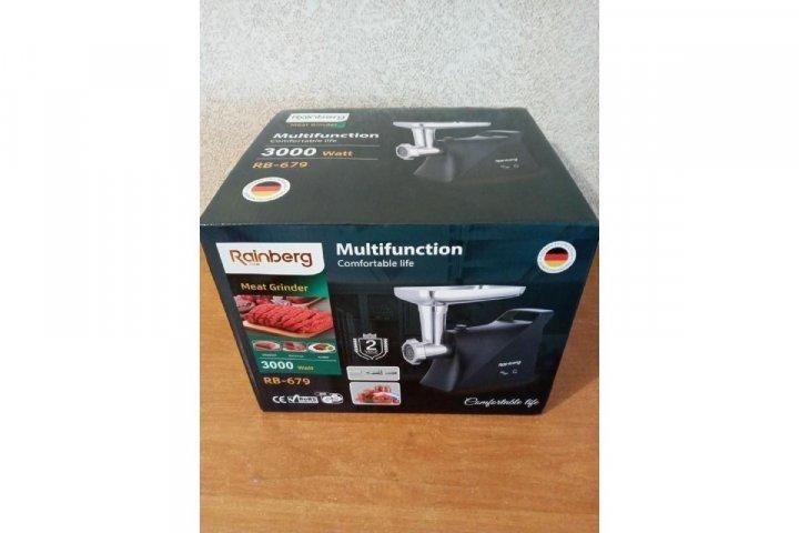 Мясорубка Rainberg RB-679 3000W Black 2в1 Электромясорубка Электросоковыжималка 3000 Вт RB-679 фото
