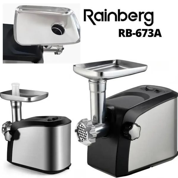 Мясорубка Rainberg RB-673 A 3000W электрическая с реверсом , с насадками для ковбаси та кеббе мощная соковы RB-673 A фото