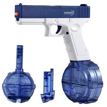 Водний Пістолет Електричний Глок Дитячий Акумуляторний + Дві обойми Glock 18 Синій GlockB фото