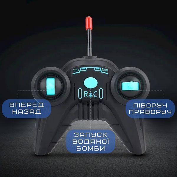 Гоночная Машинка Скоростная на Пульте Управления с Шариками Орбиз и LED Подсветкой на Аккумуляторе Синяя Гоночна Машинка Орбіз фото