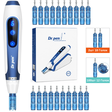 Набір дермапен Dr. Pen A11 + 100 картриджів для фракційної мезотерапії та мікронідлінгу A1110012H фото