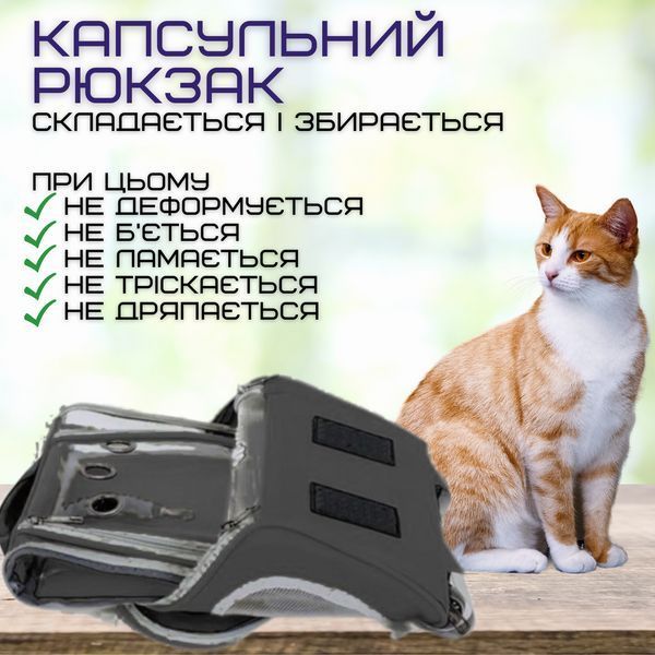 Повітропроникна Сумка-Переноска Для Кішок і Маленьких Собак Рюкзак з Прозорими Стінками Для Животних До 7 ZM-B01 фото