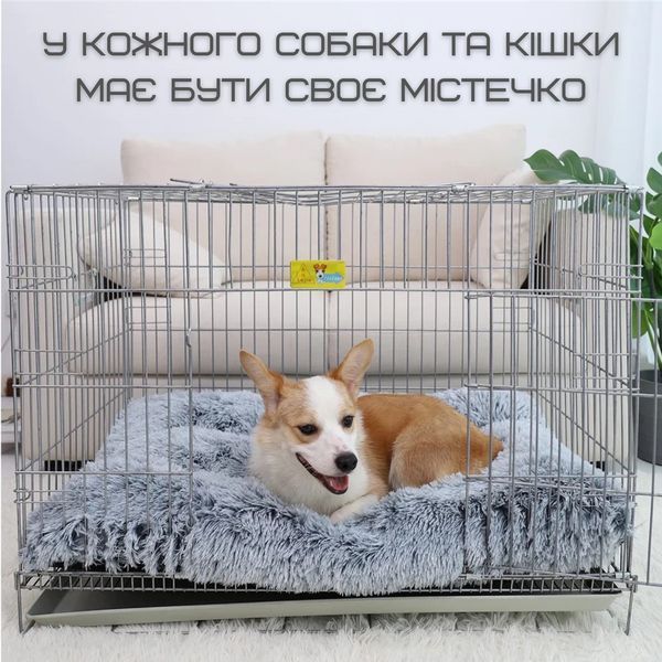 Большой Мягкий Лежак Для Котов и Средних Пород Собак 80 см Тёплая Лежанка Кровать для Домашних Животных Серая ZM-80 фото