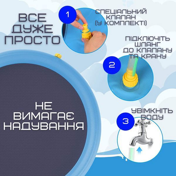 Уличный Бассейн Фонтан Для Собак 2в1 Спринклерная Нескользящая Душ Подушка 100 см B-1230F фото