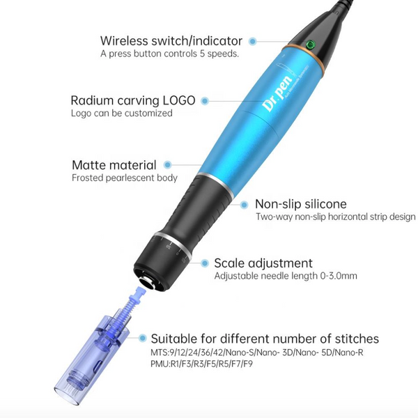 Набір дермапен Dr. Pen A1-W + 40 картриджів для фракційної мезотерапії та мікронідлінгу A1W4009H фото