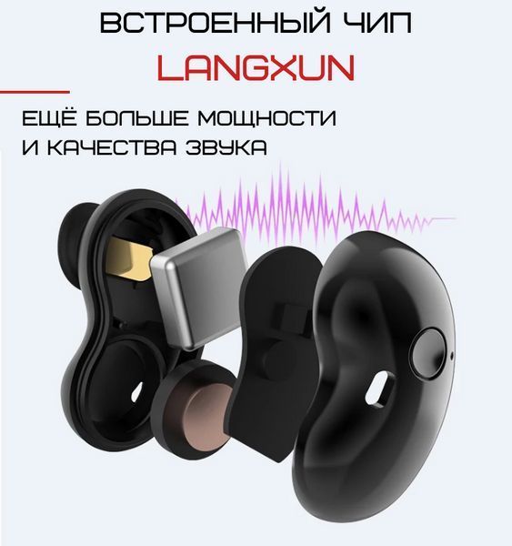 Бездротові Bluetooth Навушники Вкладиші З Вбудованим Чипом Langxun Білі S6 фото