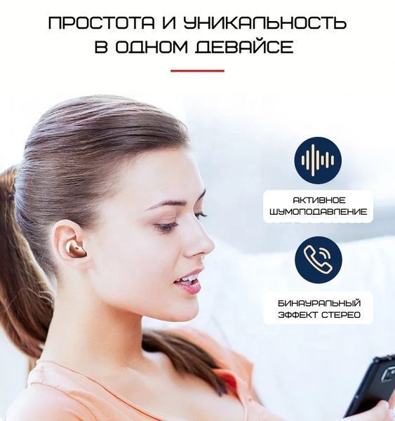 Бездротові Bluetooth Навушники Вкладиші З Вбудованим Чипом Langxun Білі S6 фото
