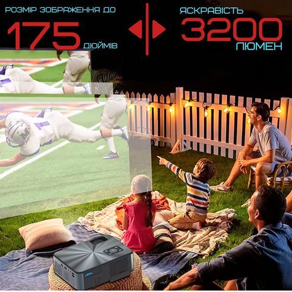 Портативный Проектор Cheerlux C9 Android 9.0 Full HD 1920*1080 P + WIFI + Bluetooth с Динамиками 3200Lm Проектор для дома Проектор для фильмов C9 Pro Android фото