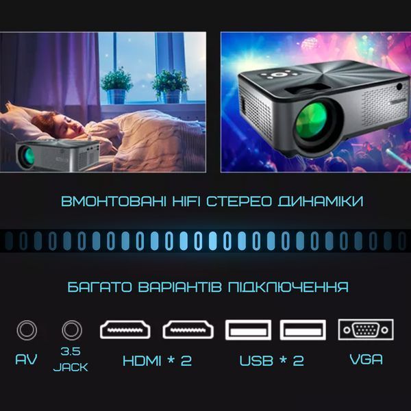 Портативный Проектор Cheerlux C9 Android 9.0 Full HD 1920*1080 P + WIFI + Bluetooth с Динамиками 3200Lm Проектор для дома Проектор для фильмов C9 Pro Android фото