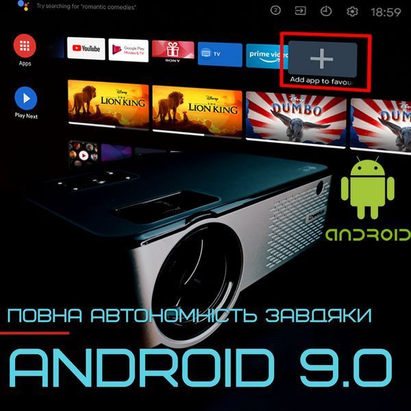 Портативный Проектор Cheerlux C9 Android 9.0 Full HD 1920*1080 P + WIFI + Bluetooth с Динамиками 3200Lm Проектор для дома Проектор для фильмов C9 Pro Android фото