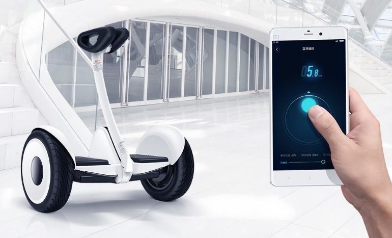 Гироскутер с ручкой Мини Сигвей Xiaomi Ninebot Mini PRO Найнбот Мини c Bluetooth 54V 10,5" белый гироскутер Said-541 White фото