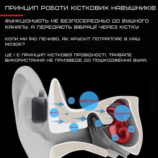 Костные Наушники Bluetooth Автономные со Встроенным Чипом Bluetrum и Картой Памяти на 16G Sainyer B20 B20 фото