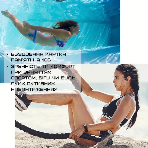 Костные Наушники Bluetooth Автономные со Встроенным Чипом Bluetrum и Картой Памяти на 16G Sainyer B20 B20 фото