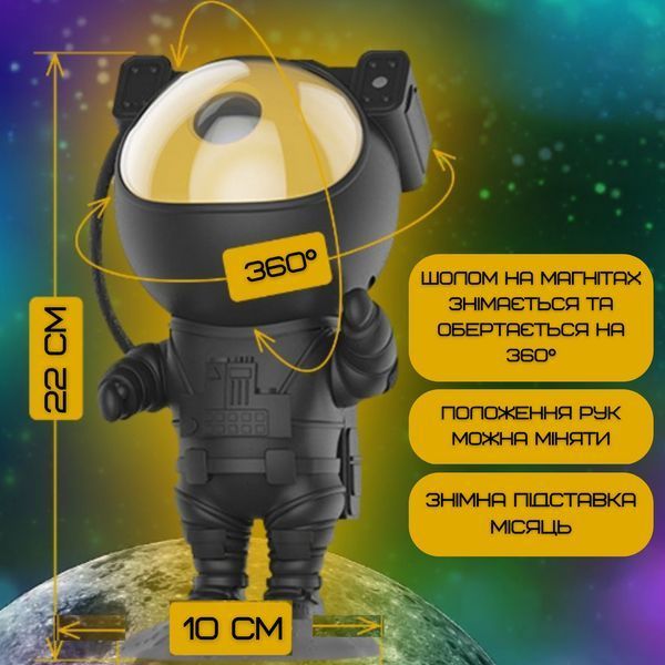 Проектор Звёздного Неба Космонавт Светодиодный LED Ночник Галактика с Лазерной Проекцией Для Детей и Взрослых Проектор Ночник Астронавт фото