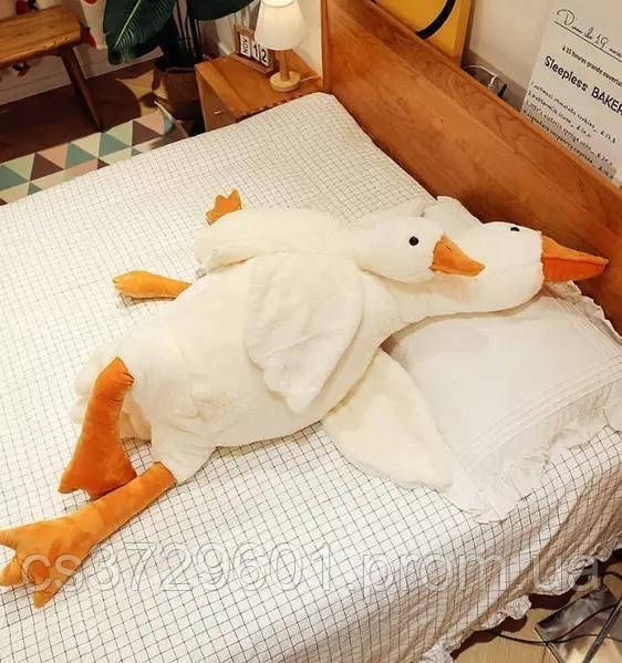 Велика М'яка іграшка Подушка Гусак Обіймуся 130 см goose130 фото